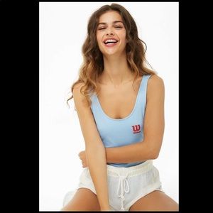 wilson x forever 21 jersey mesh body suit